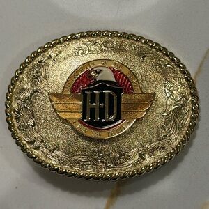 Vintage Harley-Davidson Gold Belt Buckle Raintree 1978